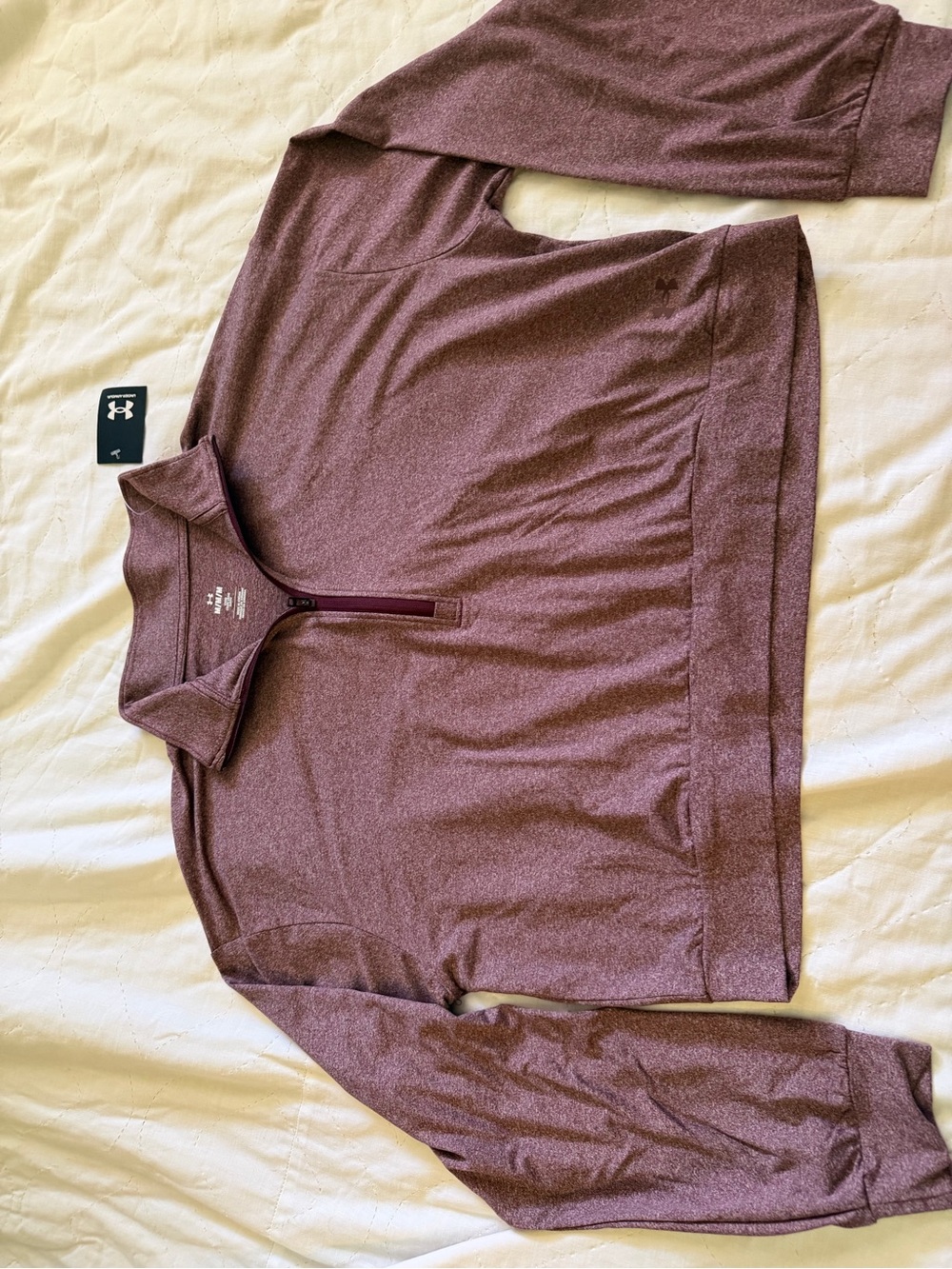 Under Armour Heathered Plum Quarter-Zip Pullover